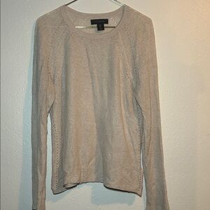 Tahari Women's Beige Long Sleeve Knit Top